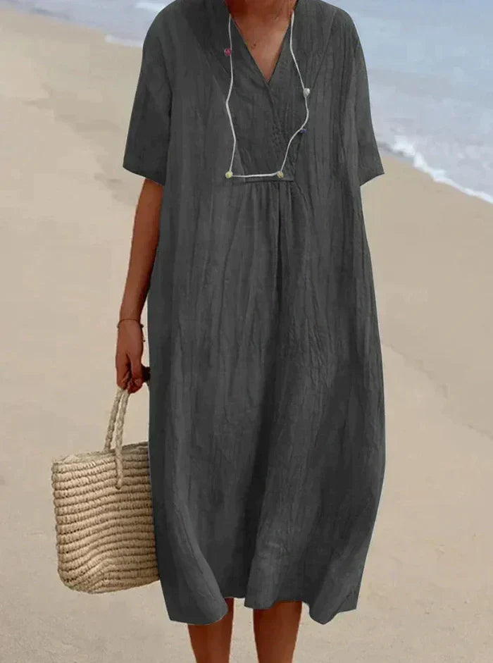Celina – Robe en lin et coton pour femme – Fraîcheur naturelle et élégance décontractée