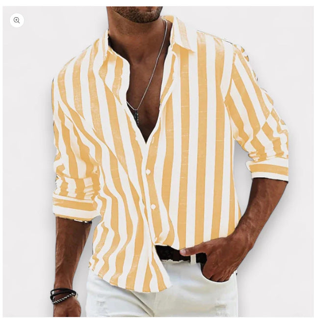 Chemise rayee - Jaune