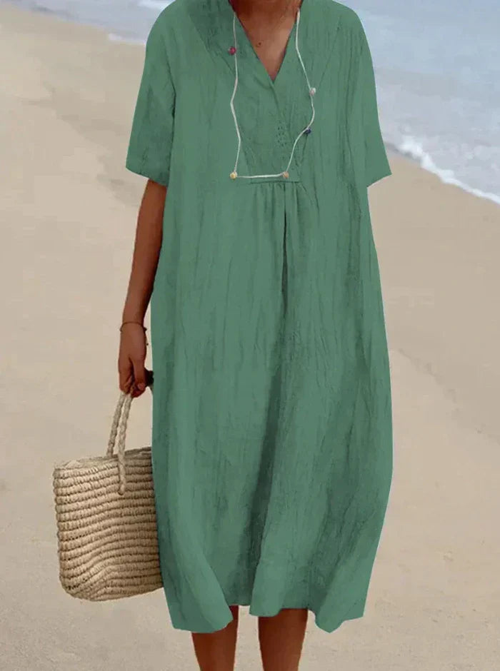 Celina – Robe en lin et coton pour femme – Fraîcheur naturelle et élégance décontractée