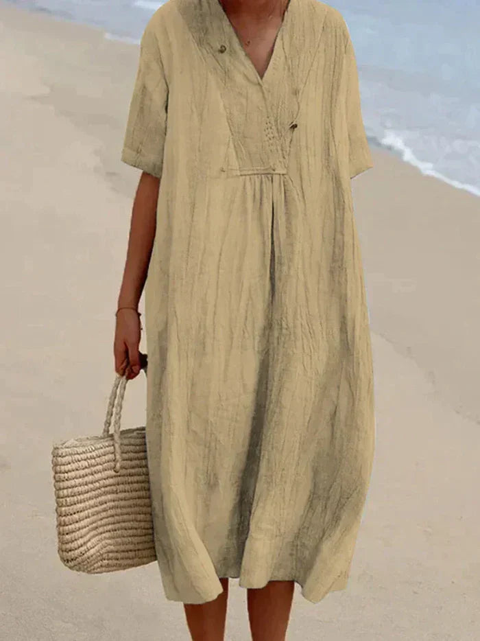 Celina – Robe en lin et coton pour femme – Fraîcheur naturelle et élégance décontractée