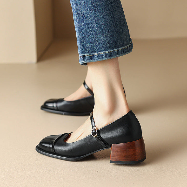 Erel - Escarpins Mary Jane femme à talon bloc