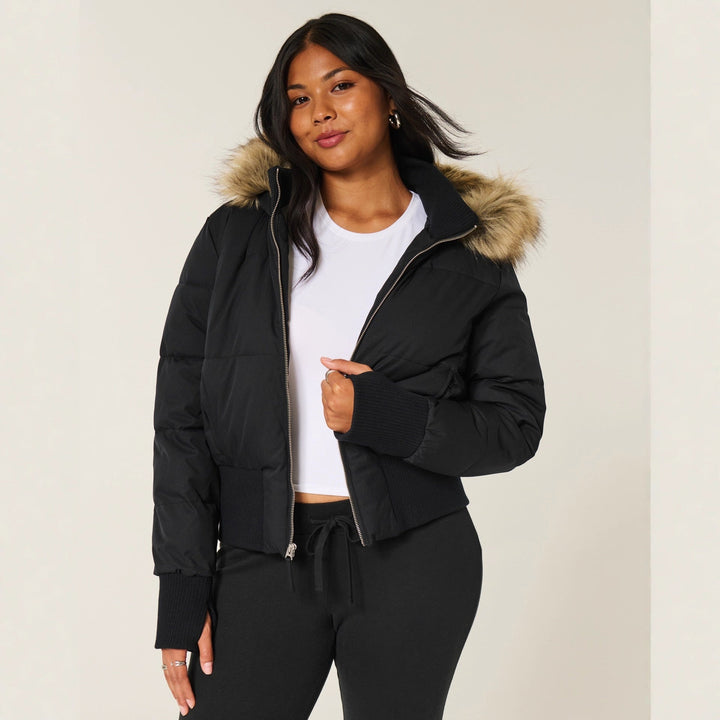 Adèle – Manteau matelassé d’hiver femme avec capuche amovible