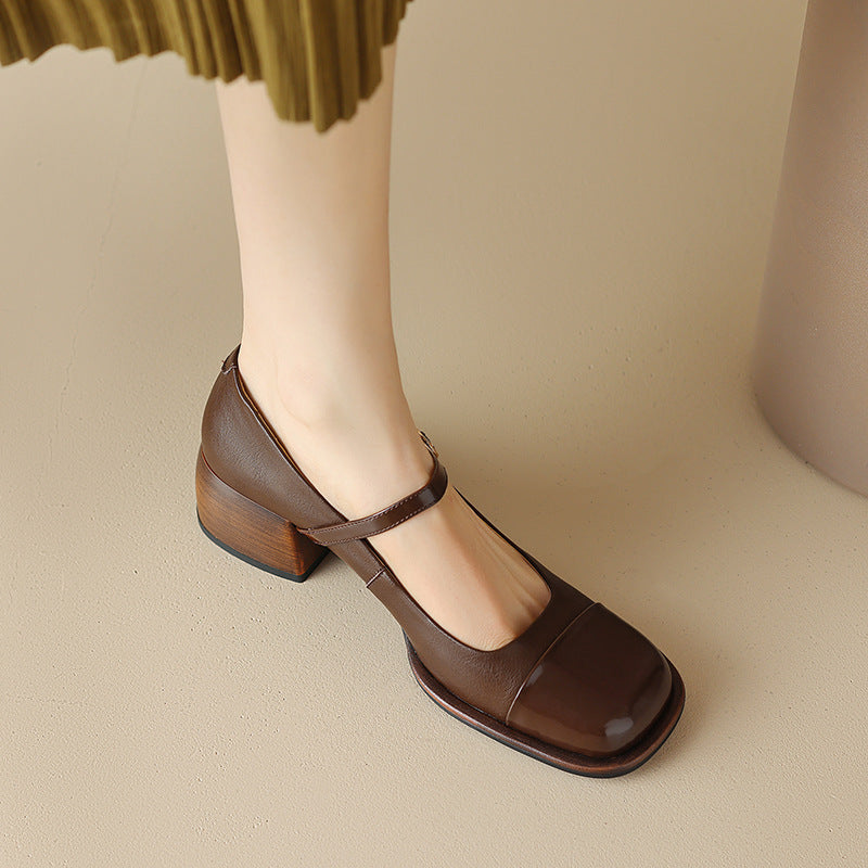 Erel - Escarpins Mary Jane femme à talon bloc