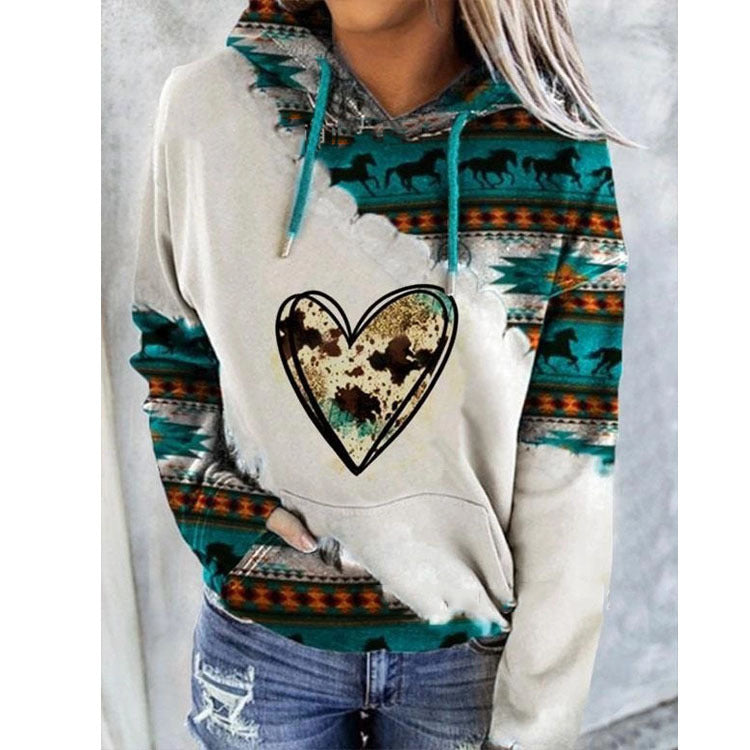 Maritza – Sweat à capuche femme d’hiver à imprimé aztèque