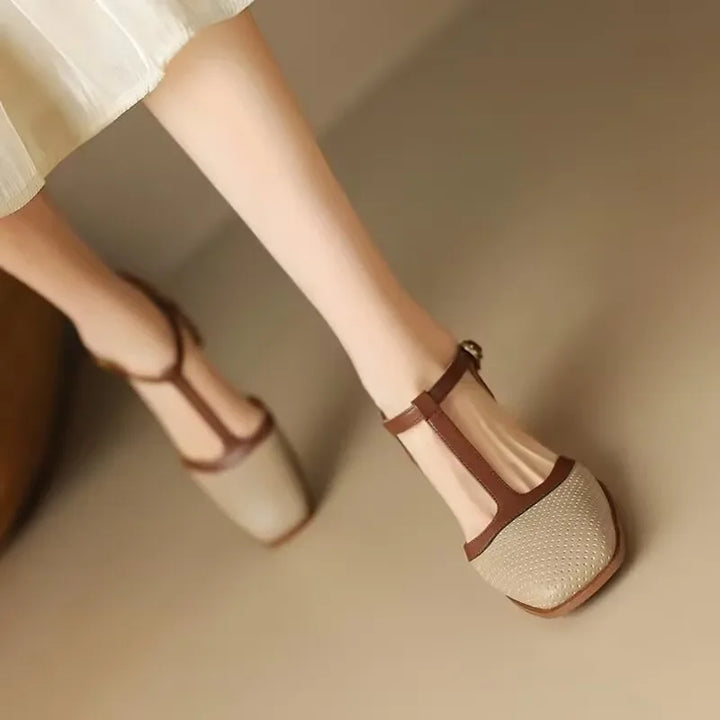 Genira - Chaussures femme à bride T et talon moyen 6