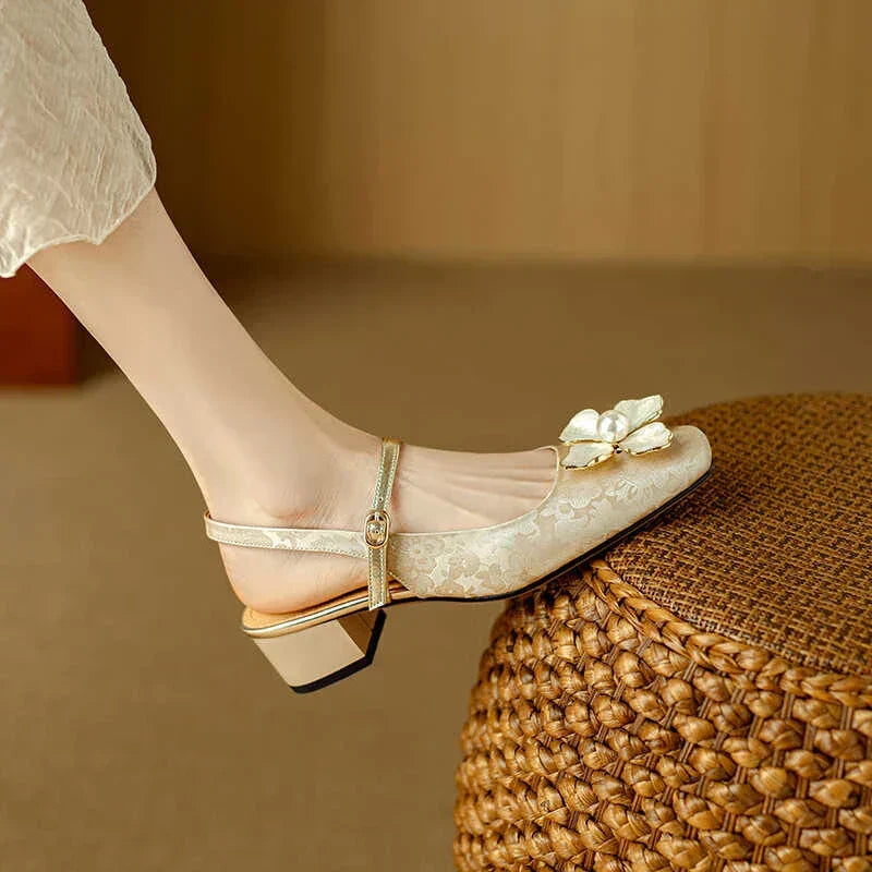 Genine - Escarpins slingback femme à talon bloc 14