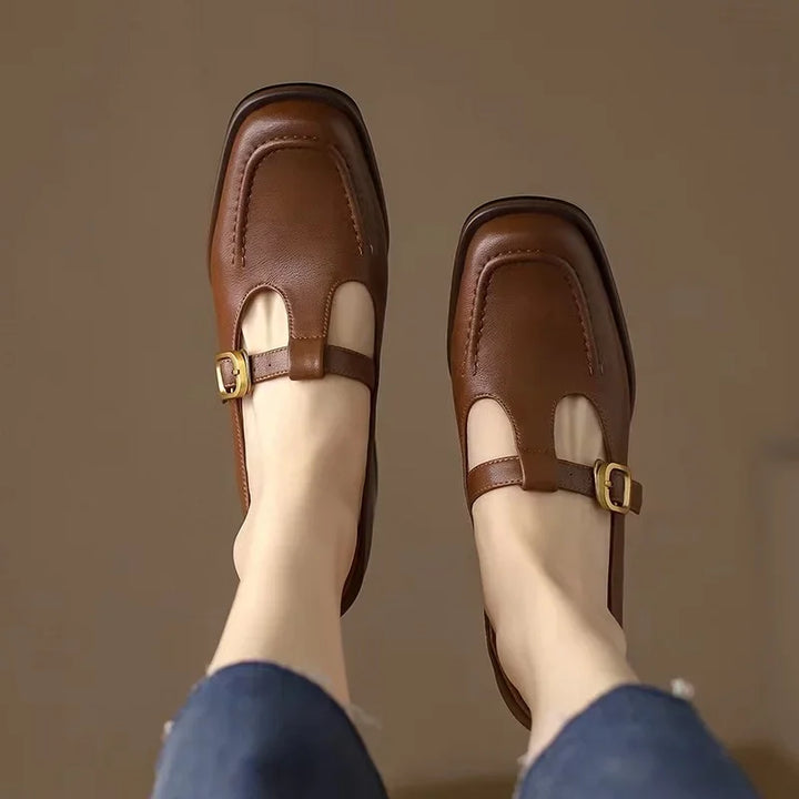 Ysolenne - Chaussures Mary Jane T-Bar femme à bout carré 8