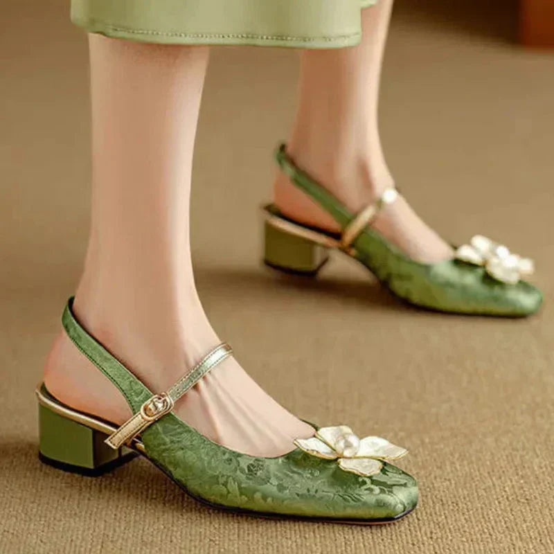Genine - Escarpins slingback femme à talon bloc 2