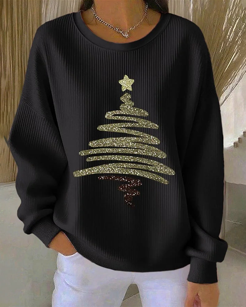 Sweat Large Creux Imprimé Noël