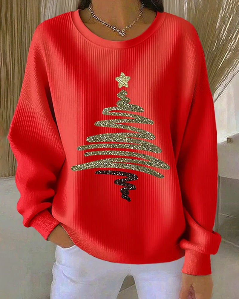 Sweat Large Creux Imprimé Noël