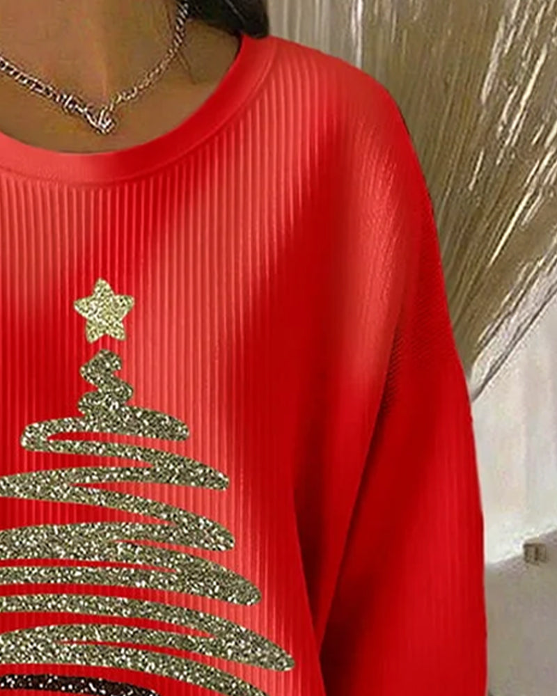 Sweat Large Creux Imprimé Noël