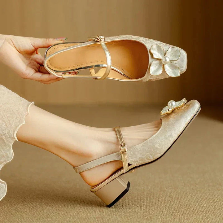 Genine - Escarpins slingback femme à talon bloc 8
