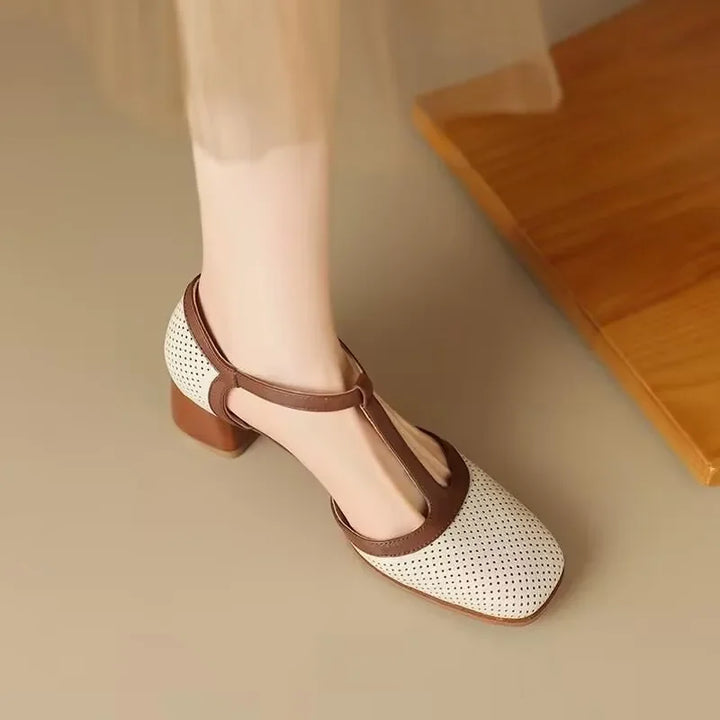Genira - Chaussures femme à bride T et talon moyen 3