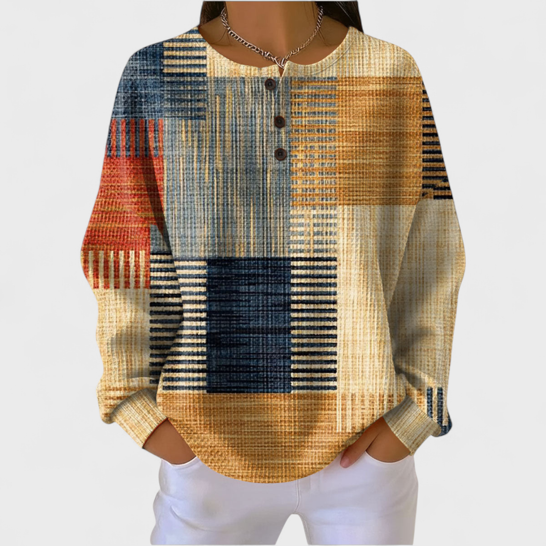 Thea - Pull à motif patchwork coloré