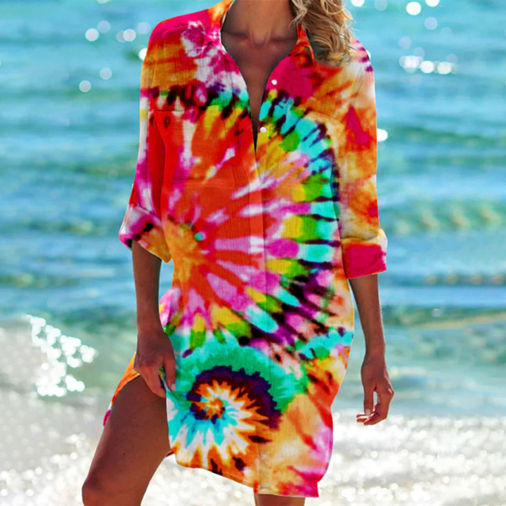 Félicité | Robe chemise tie-dye pour femme