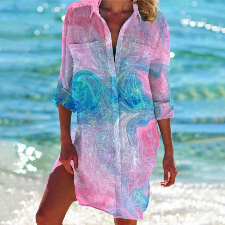 Félicité | Robe chemise tie-dye pour femme