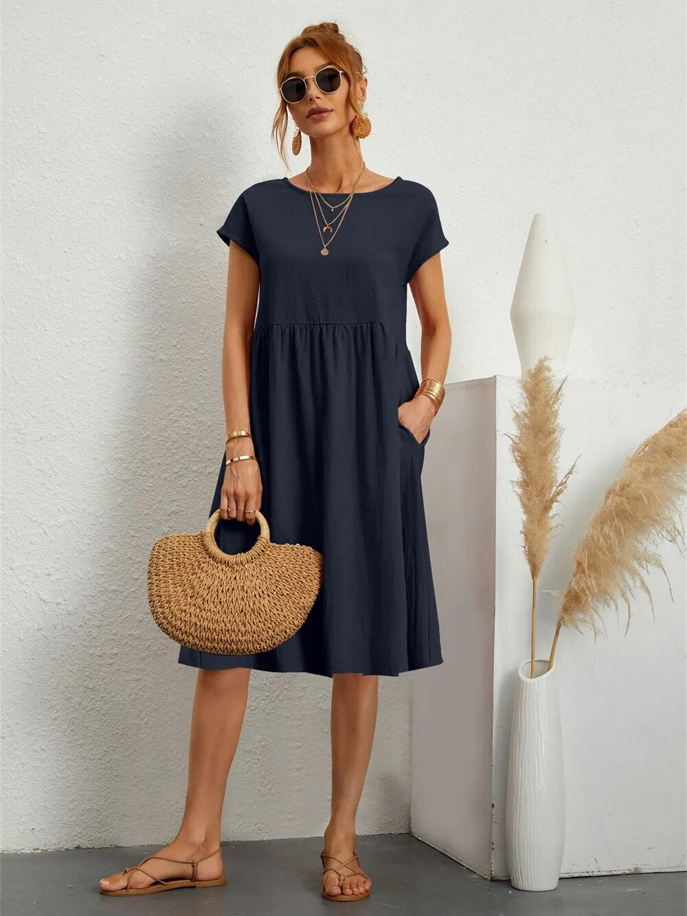 Amina | Robe Drapée Élégante pour Femme