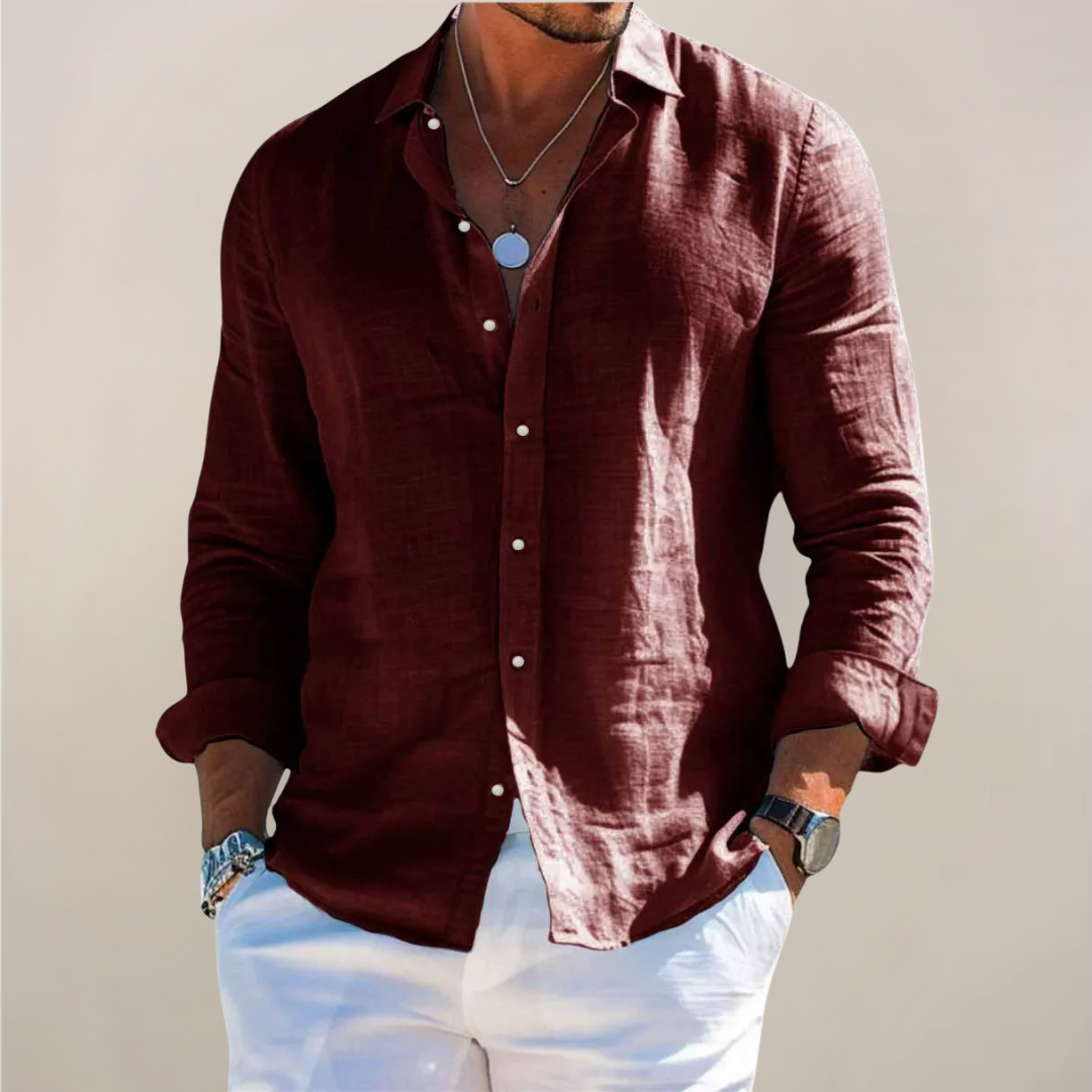 Chemise boutonnee - Bordeaux