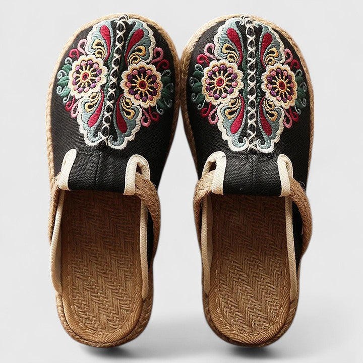 Marousse | Mules Florales Confortables Fait Main