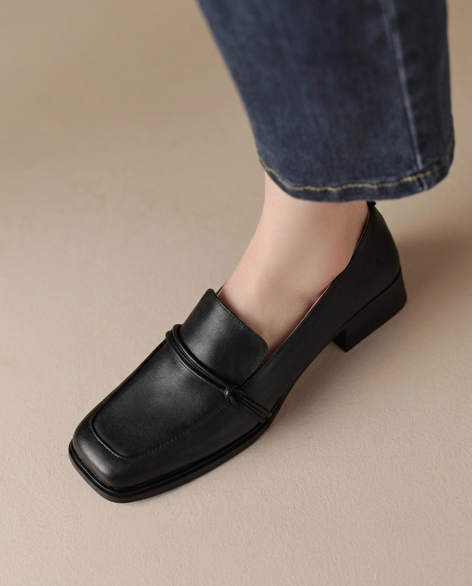 Audrey - Mocassins femme à talon bloc confort