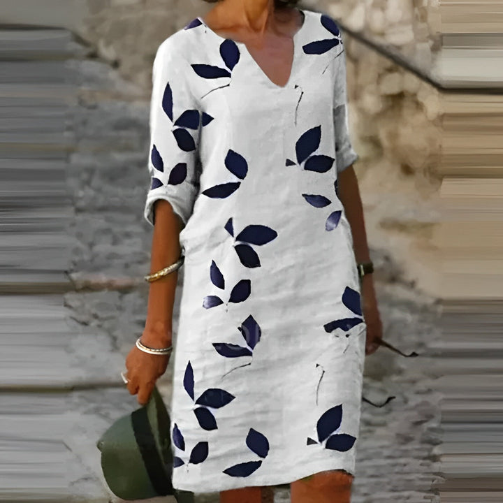 Lyla | Robe d'Été à Imprimé Feuilles avec Tombé Élégant pour Femme