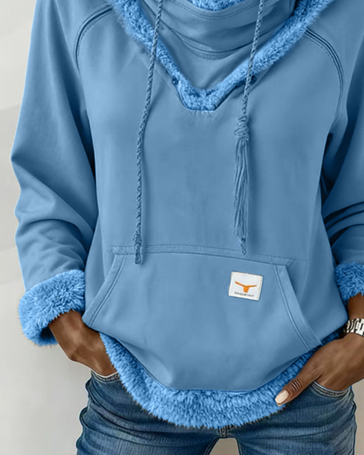 Sweat À Manches Longues À Détails Patchwork Et Poche