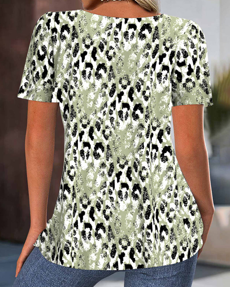 T-shirt Col Rond Manches Courtes Imprimé