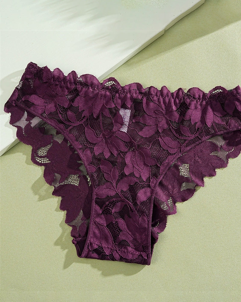 Culotte Femme En Dentelle Semi-Transparente