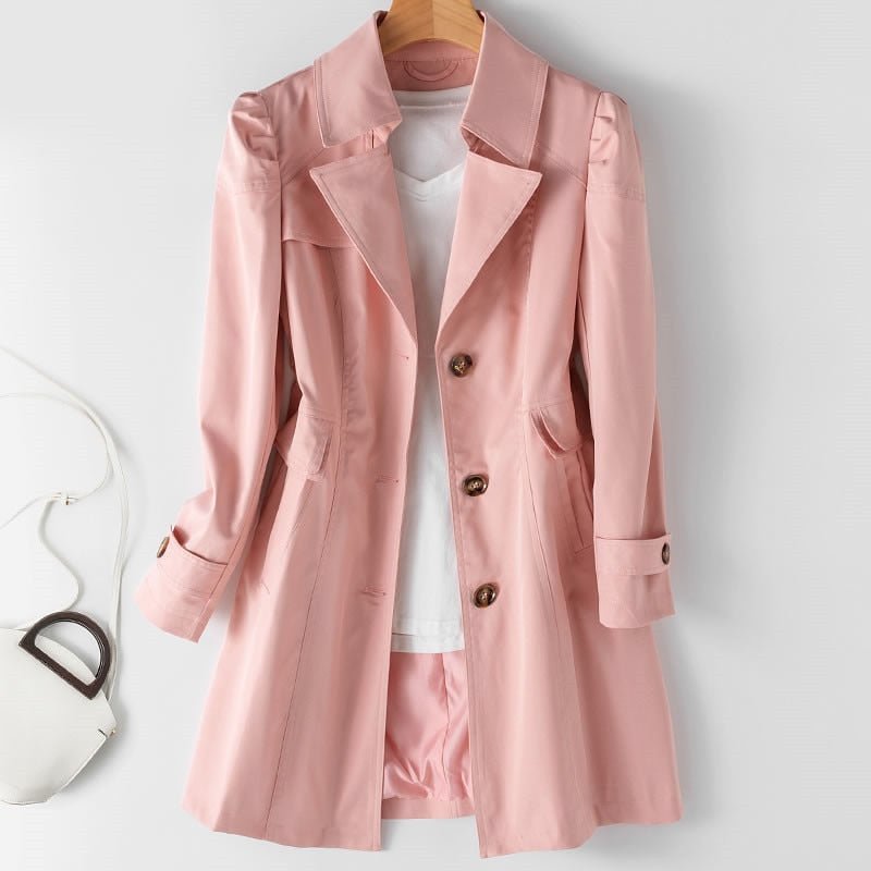 Runa | Manteau trench au style boutonné décontracté pour femme