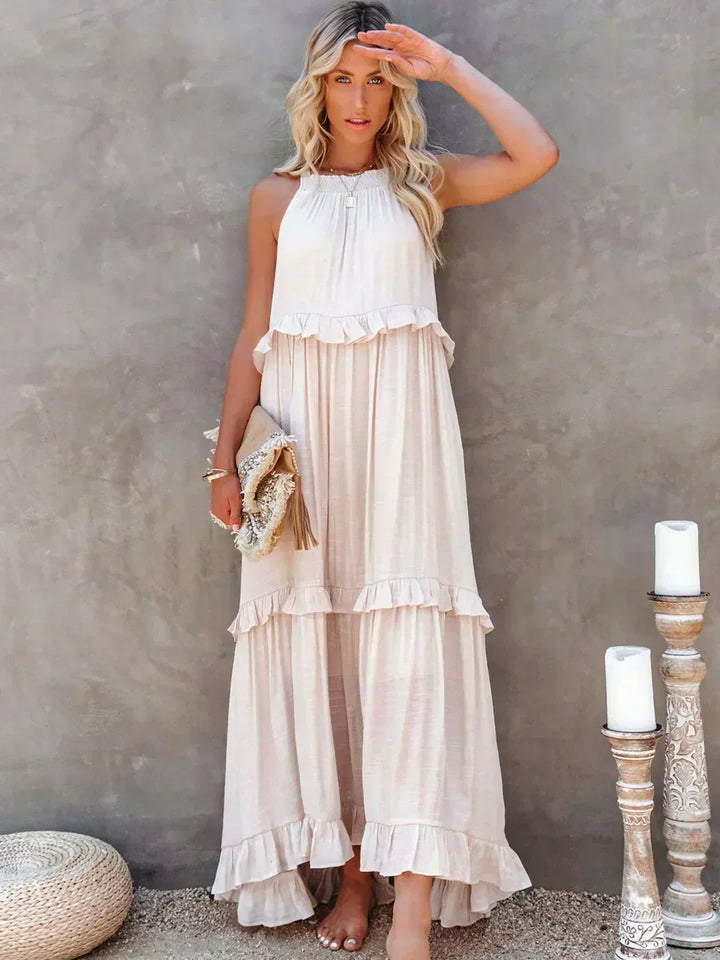 Elvira | Robe Longue à Volants et à Bretelles pour Femme
