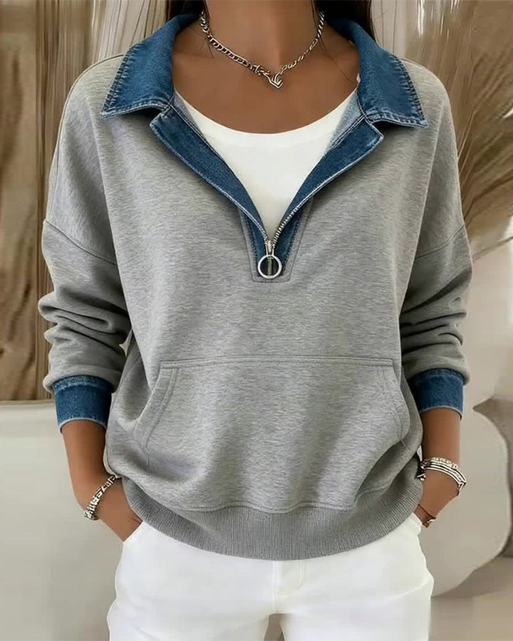 Sweat À Revers Avec Coutures Contrastées