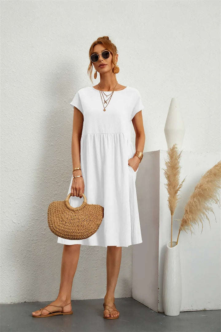 Amina | Robe Drapée Élégante pour Femme
