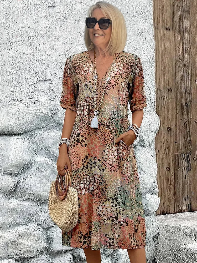 Arabella | Robe Midi à Motif Éclatant