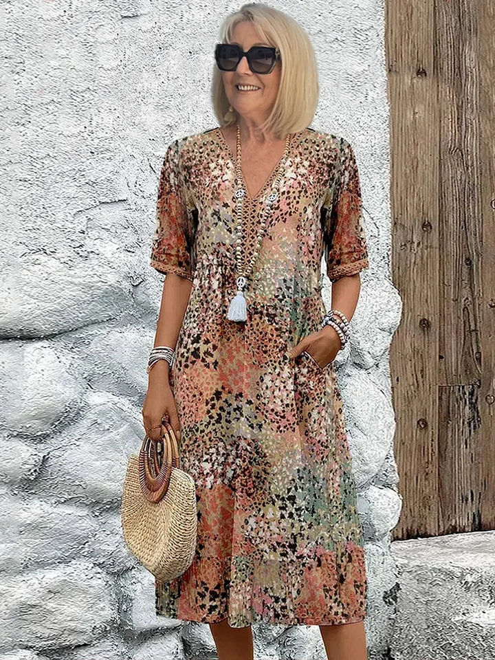 Arabella | Robe Midi à Motif Éclatant