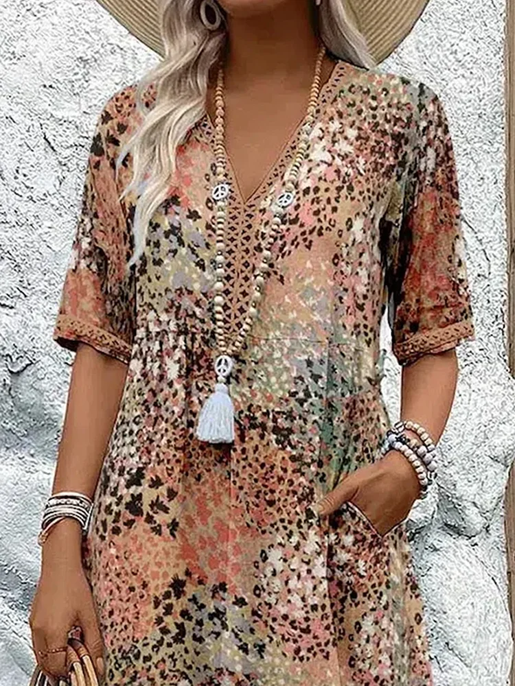 Arabella | Robe Midi à Motif Éclatant