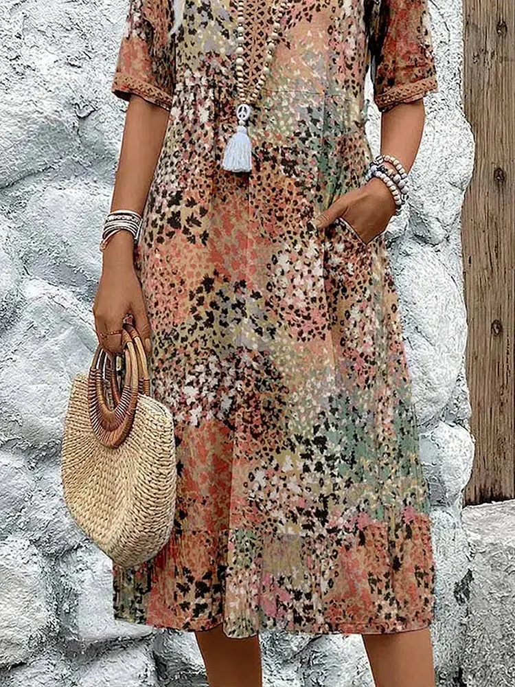 Arabella | Robe Midi à Motif Éclatant