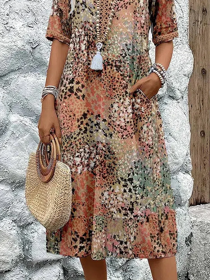 Arabella | Robe Midi à Motif Éclatant