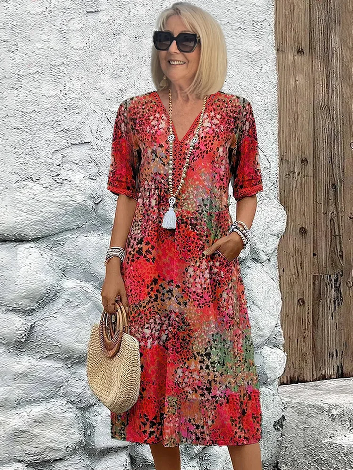 Arabella | Robe Midi à Motif Éclatant
