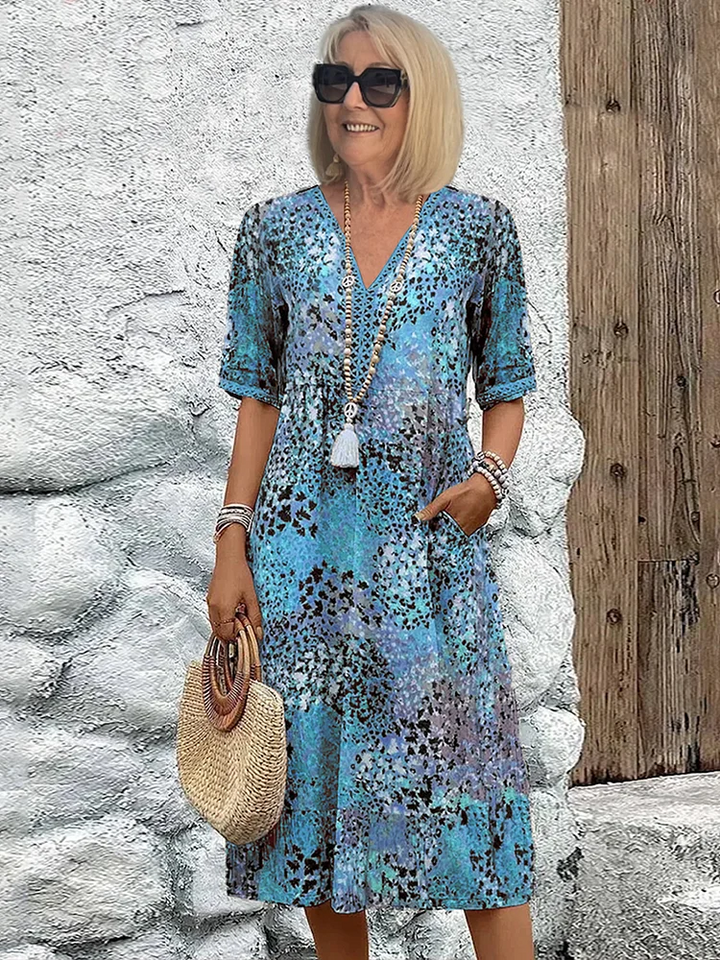 Arabella | Robe Midi à Motif Éclatant