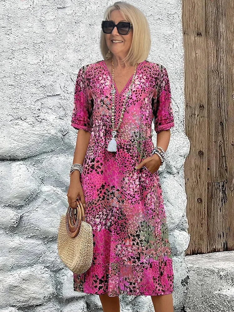 Arabella | Robe Midi à Motif Éclatant