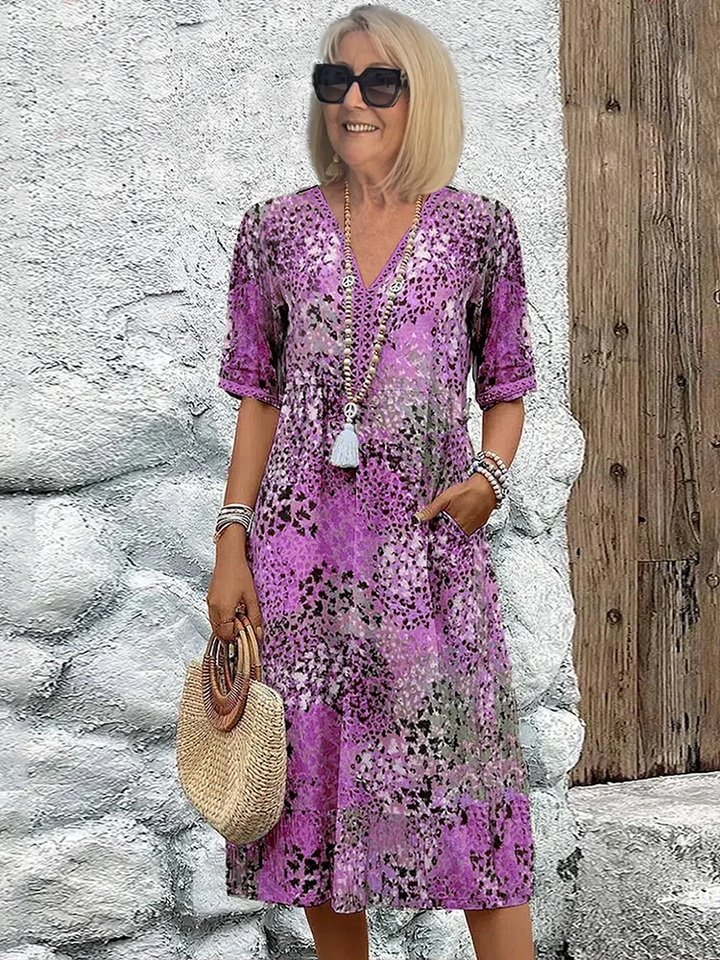 Arabella | Robe Midi à Motif Éclatant