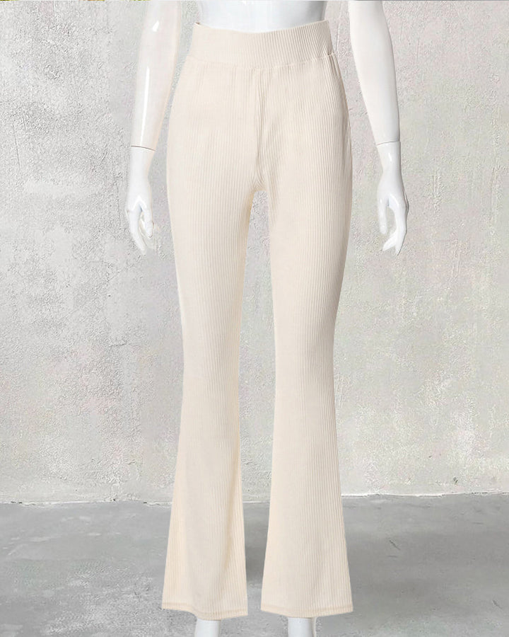 Pantalon slim micro-évasé uni