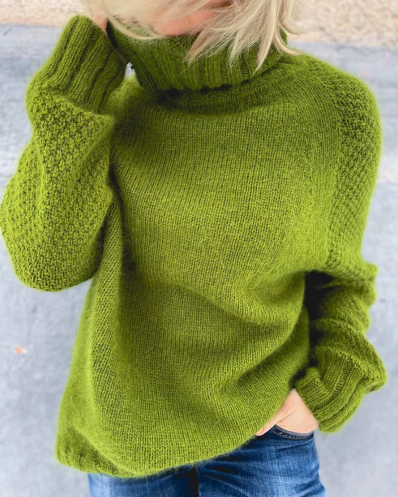 Pull-over col roulé uni