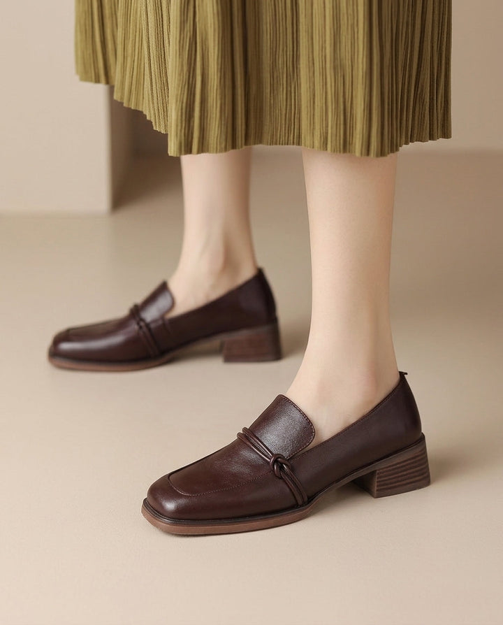 Audrey - Mocassins femme à talon bloc confort