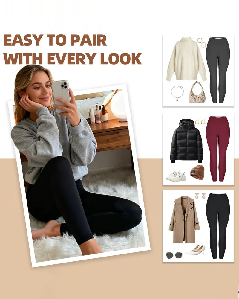 Leggings Chaud Haute Taille Confort Doublé