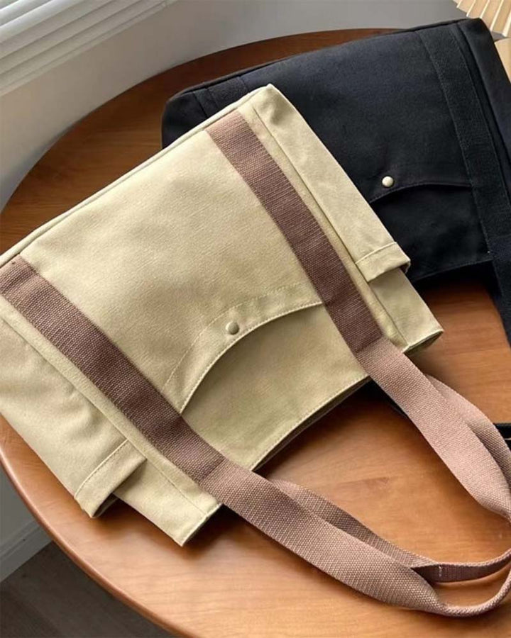 Sac en toile de grande capacité avec doubles poignées