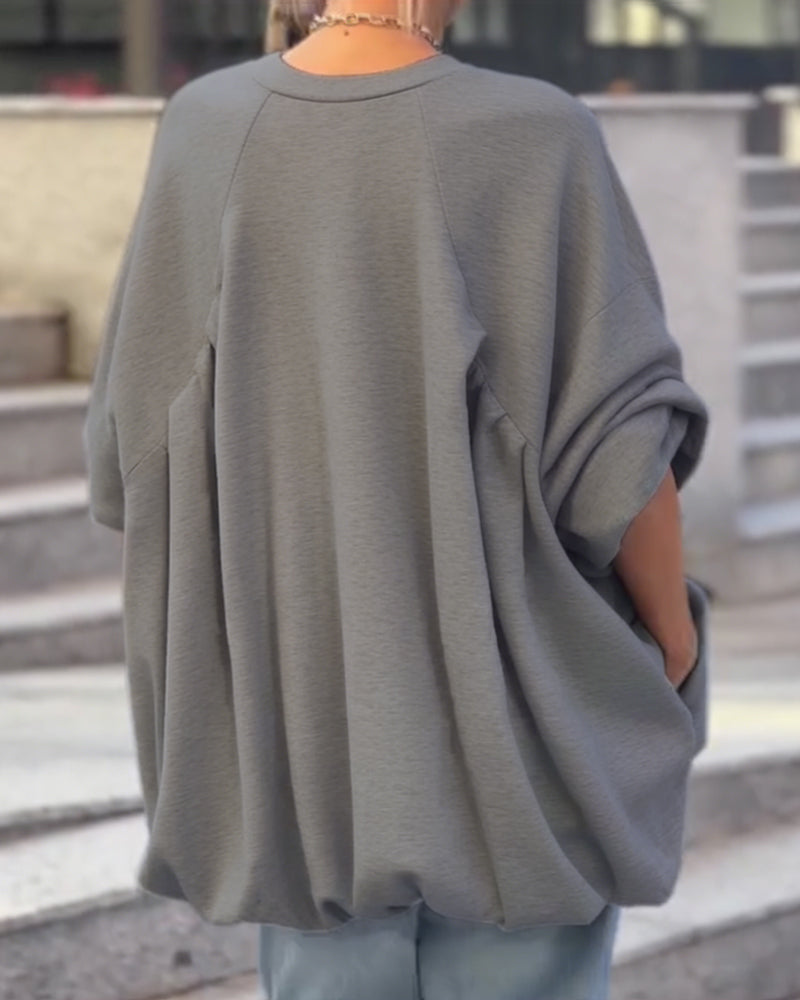 Sweatshirts Uni Loose Irrégulier