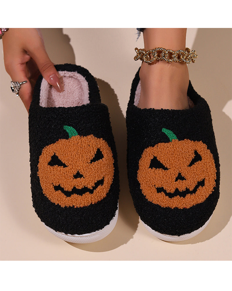 Chaussons chauds en peluche imprimés pour la maison