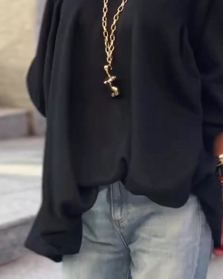 Sweatshirts Uni Loose Irrégulier