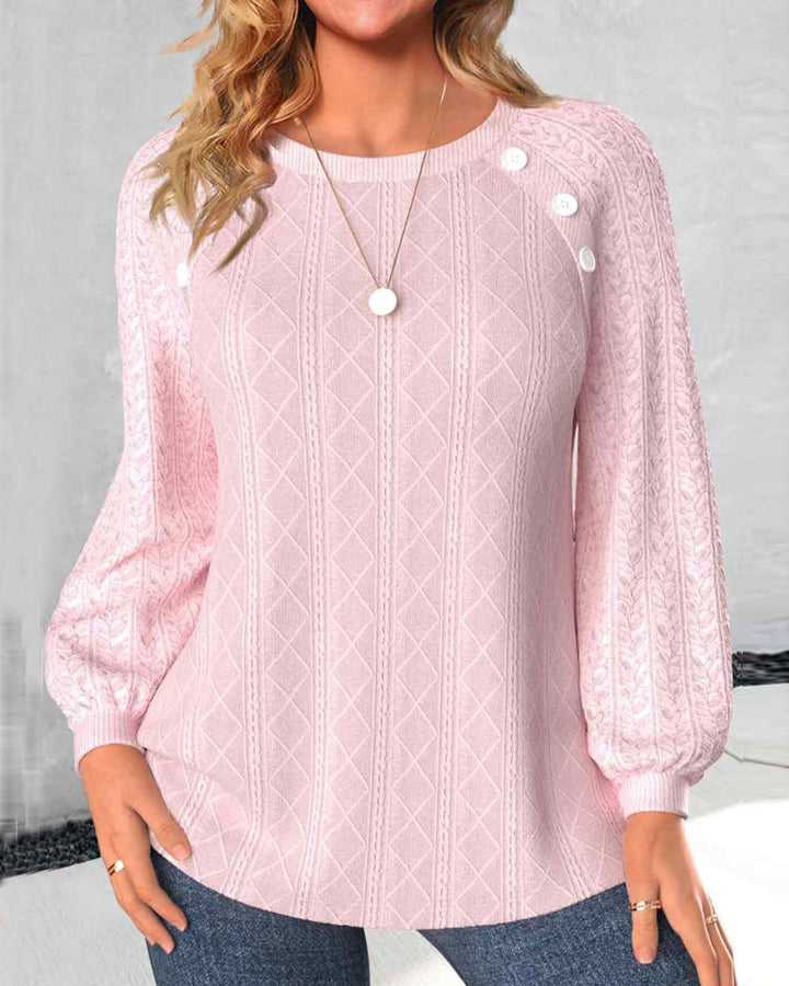 Sweat-shirt simple boutonné de couleur unie